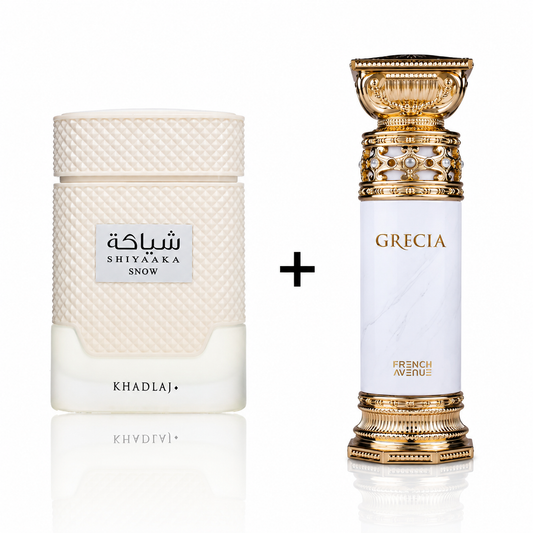 Duo Drop - Khadlaj Shiyaaka Snow + Fragrance World Grecia White (Final Sale)