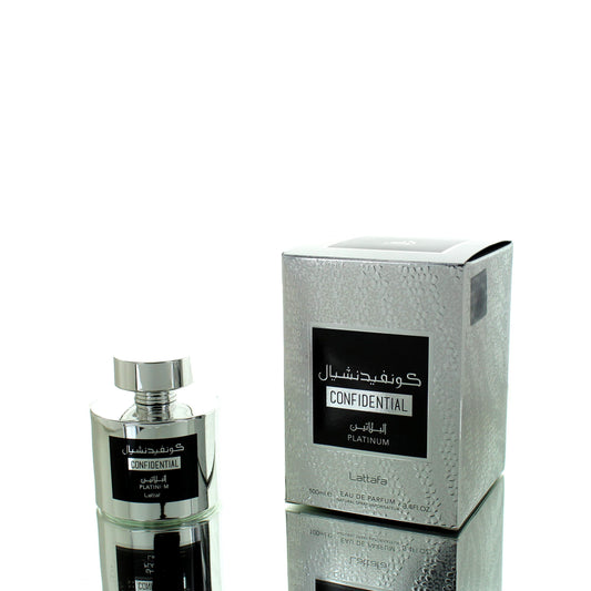 Lattafa Confidential Platinum For Man Eau De Parfum Perfume Pre-owned